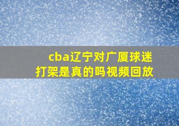 cba辽宁对广厦球迷打架是真的吗视频回放