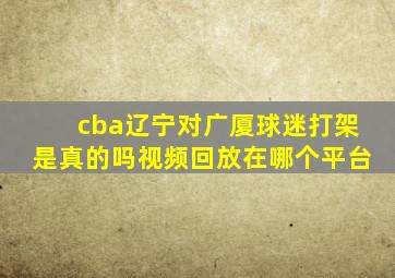 cba辽宁对广厦球迷打架是真的吗视频回放在哪个平台