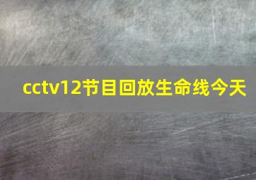 cctv12节目回放生命线今天