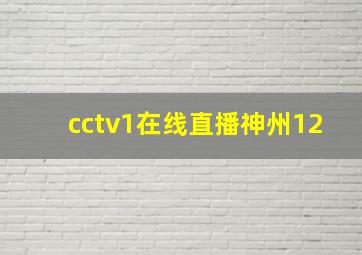 cctv1在线直播神州12