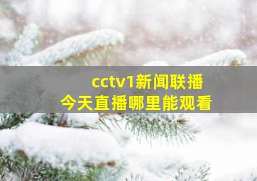 cctv1新闻联播今天直播哪里能观看