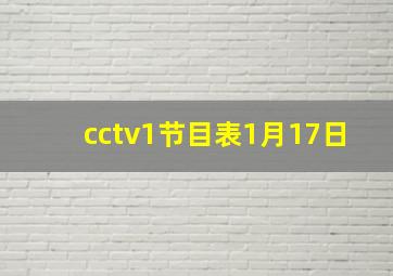 cctv1节目表1月17日