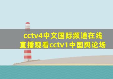 cctv4中文国际频道在线直播观看cctv1中国舆论场