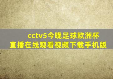 cctv5今晚足球欧洲杯直播在线观看视频下载手机版