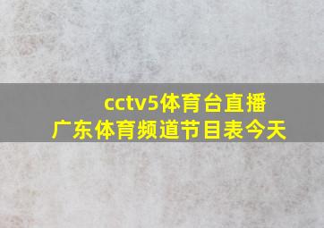 cctv5体育台直播广东体育频道节目表今天