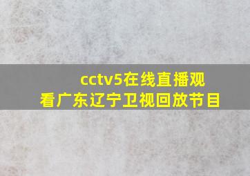 cctv5在线直播观看广东辽宁卫视回放节目