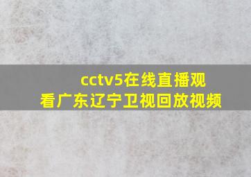 cctv5在线直播观看广东辽宁卫视回放视频