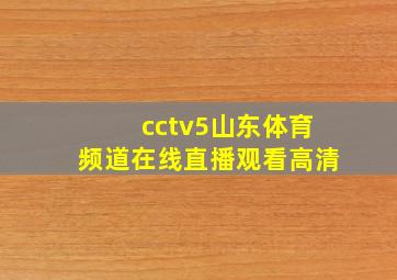 cctv5山东体育频道在线直播观看高清