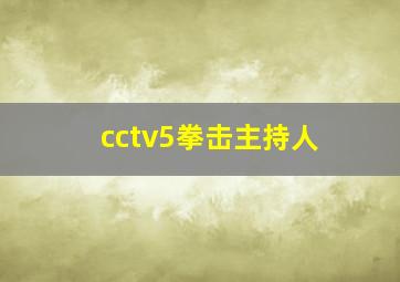 cctv5拳击主持人