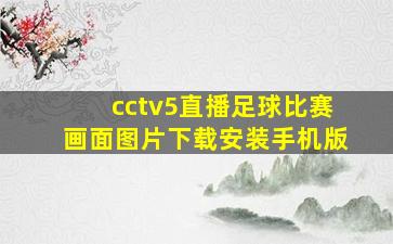 cctv5直播足球比赛画面图片下载安装手机版