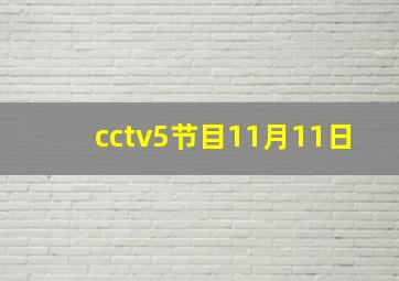 cctv5节目11月11日