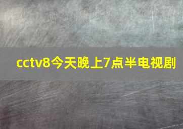 cctv8今天晚上7点半电视剧