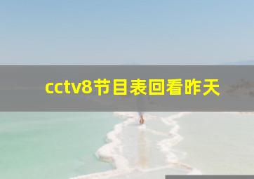 cctv8节目表回看昨天