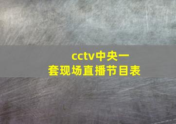 cctv中央一套现场直播节目表