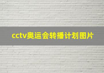 cctv奥运会转播计划图片