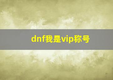 dnf我是vip称号