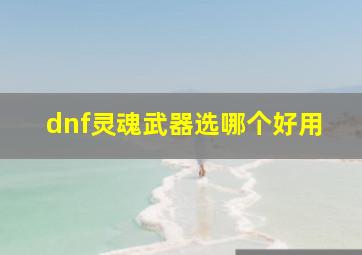 dnf灵魂武器选哪个好用