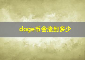 doge币会涨到多少