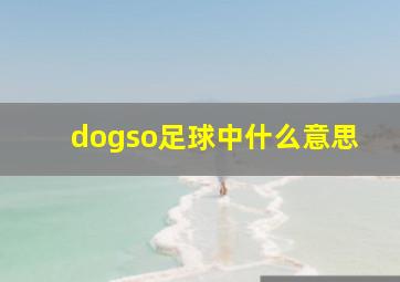 dogso足球中什么意思