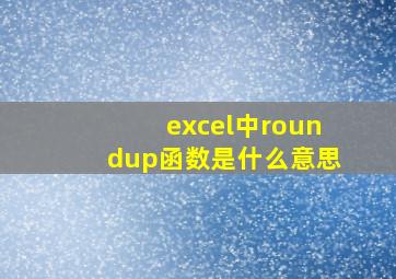 excel中roundup函数是什么意思