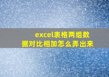 excel表格两组数据对比相加怎么弄出来