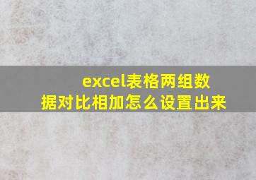 excel表格两组数据对比相加怎么设置出来