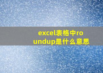 excel表格中roundup是什么意思