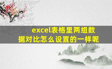 excel表格里两组数据对比怎么设置的一样呢