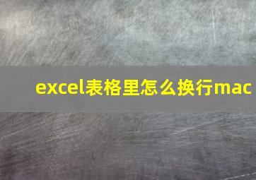 excel表格里怎么换行mac