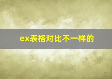 ex表格对比不一样的