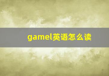 gamel英语怎么读