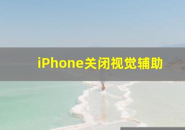 iPhone关闭视觉辅助