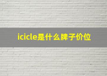 icicle是什么牌子价位