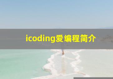 icoding爱编程简介