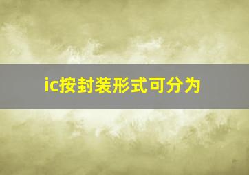 ic按封装形式可分为