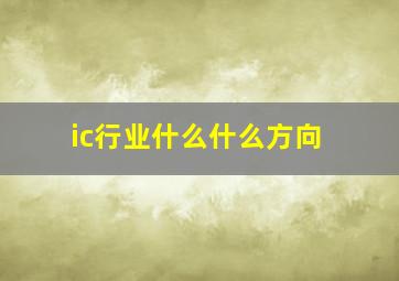 ic行业什么什么方向