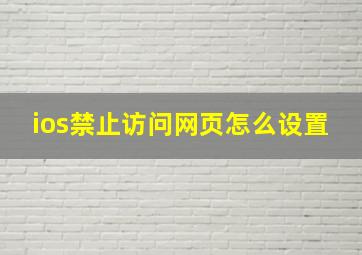 ios禁止访问网页怎么设置