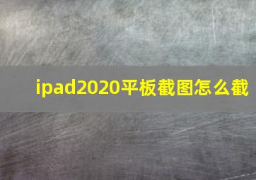 ipad2020平板截图怎么截