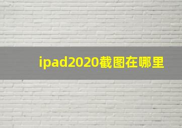 ipad2020截图在哪里