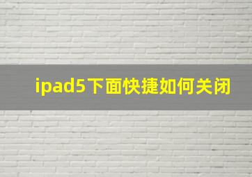 ipad5下面快捷如何关闭