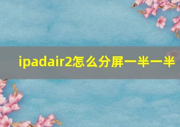 ipadair2怎么分屏一半一半