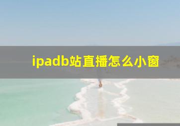 ipadb站直播怎么小窗