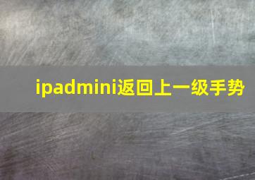 ipadmini返回上一级手势