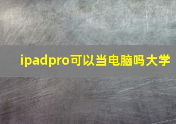 ipadpro可以当电脑吗大学