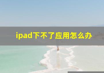 ipad下不了应用怎么办