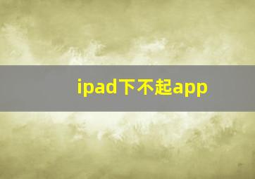 ipad下不起app