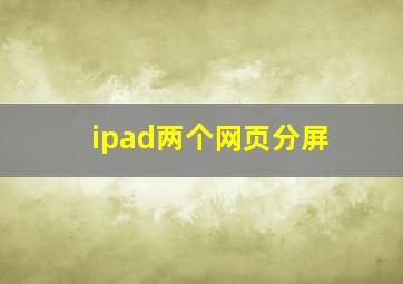 ipad两个网页分屏