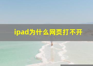 ipad为什么网页打不开