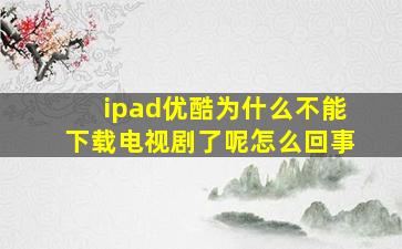 ipad优酷为什么不能下载电视剧了呢怎么回事