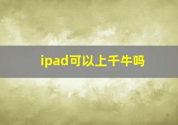 ipad可以上千牛吗